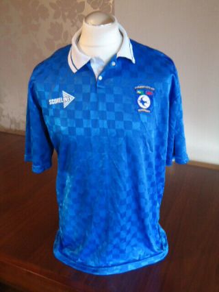 Cardiff City 1990 Scoreline Home Shirt Large Adults Rare Old Vintage