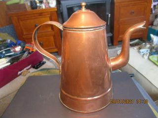 Vintage Large 9 " High Copper Watering Can