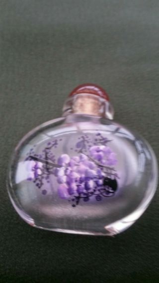 A Chinese Glass Snuff Bottle Painted Inside With Blossom