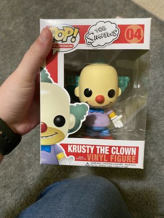 Funko Pop Television Krusty The Clown 04 Vaulted Rare Simpsons Near