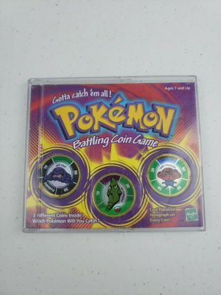 Pokemon Battling Coin Game Hasbro 1999 Includes Muk,  Metapod,  & Vileplume Rare