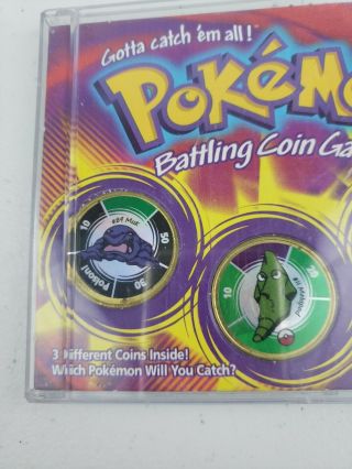 Pokemon Battling Coin Game Hasbro 1999 Includes Muk,  Metapod,  & Vileplume Rare 2