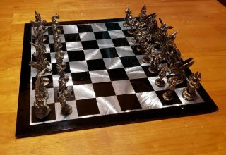 Vintage Gallo Pewter Chess Set Rare