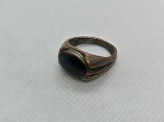 Extremely Rare Ancient Ring Bronze Black Stone Roman Artifact Authentic