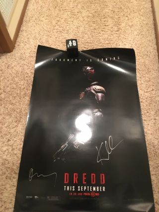 Dredd Sdcc 2012original Poster Signed 27 X 40 Rolled Advance Ultra Rare