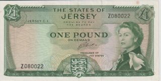 Jersey 1 Pound Issued 1963 Clennett Rare Replacement Note Pick8 Good Ef