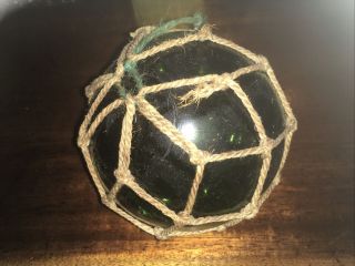 Vintage Glass Ball Fishing Float (dark Green)
