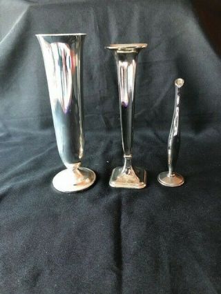 3 Posy Vase Vintage Silver Plate From The 1960 