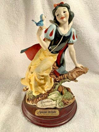Snow White Blue Bird Rare 1993 Disney Giuseppe Armani Italy Figurine Statue 209c