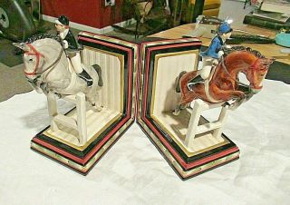 Rare Vtg Fitz & Floyd Classics Equestrian Horse Bookends