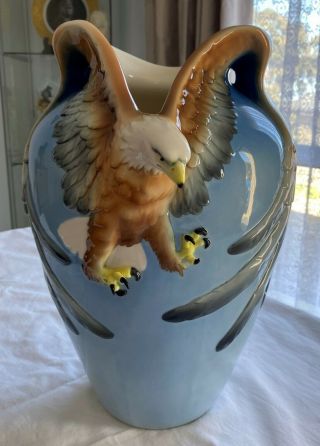 Franz Eagle Vase Sculptured Porcelain 37cms Xp1682 Ltd Edition Rare