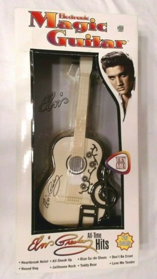 Rare Vintage Elvis Presley White Magic Guitar,  Plays 8 Hit Songs,  12 ",  2000 Mib