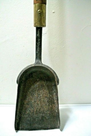 Vintage Fireplace Coal Ash Shovel With Wooden Handle 29 In.  Length