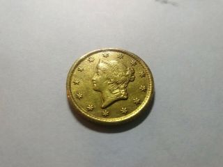 1853 O U.  S.  Liberty Head $1 One Dollar Gold Coin.  Rare