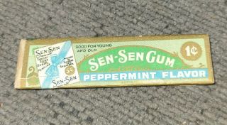 Rare Antique Sen - Sen Gum Advertising Wrapper Stick Rochester Ny