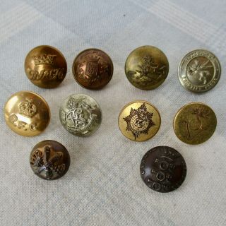Assortment Of 10 Vintage And Antique English And Canadian Buttons