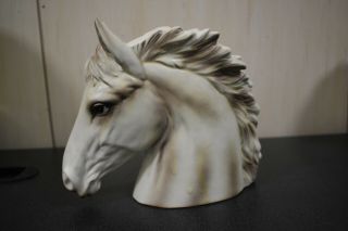 Vintage Inarco E1180 White Horse Head Vase Rare Ceramic 6 Inch Tall