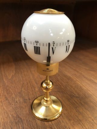 Rare Movado Tempus Fugit Swiss 8 Day Lucite & Brass Desk Globe Clock
