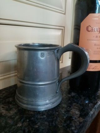 Victorian 1 Pint Imperial Pewter Tankard With A Stamp On It Vr 30