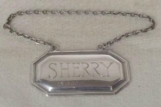A Fine Vintage Solid Sterling Silver Sherry Decanter Label London 1955.