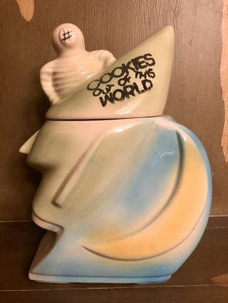 Rare American Bisque Spaceship Astronaut " Cookies Out Of This World " Cookie Jar