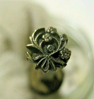 Bookbinding: Very Pretty Small Antique Brass Stamp In The Form Of A Posy