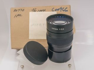 Nos Rare Jml Optical 100mm F2.  0 Process Lens Nikon Mount For Camera Adaptation
