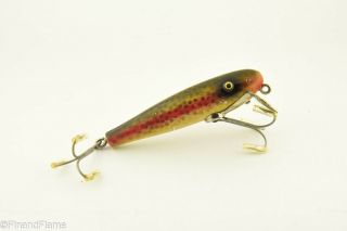 Vintage Paw Paw Baby Pikie Minnow Antique Fishing Lure Rainbow Trout Lc11