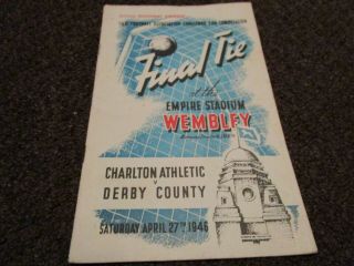 1946 F A Cup Final : Charlton Athletic V Derby County Vintage Rare Freepost