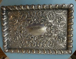 Antique Edwardian Silver Plated Epns Calling Card Tray,  Spurrier