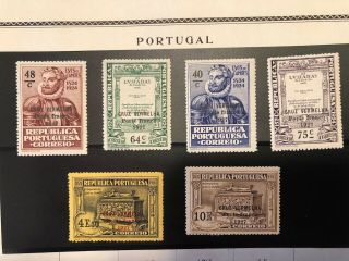Rare 1927 Portugal Franchise Red Cross Society Overprint Mnh Set - 1s6 - 1s11