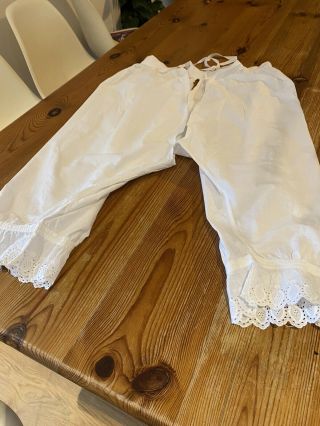 Lovely Antique Bloomers Pantaloons With Broderie Anglaise Trim