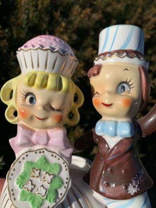 Rare Vintage Enesco Ceramic Sweet Shoppe Kids Planter (Girl & Boy) Made Japan 4