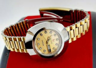Rare Vintage Rado Diastar Swiss Automatic Ladies Golden Wrist Watch Day/date