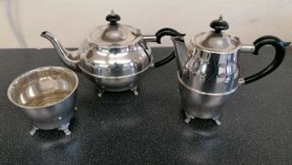 Vintage Antique Thomas Woolley & Sons Silver Plated Teapot Set