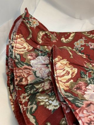 2 Rare Ralph Lauren Marseilles Red Floral Ruffled Standard Pillowcases 2