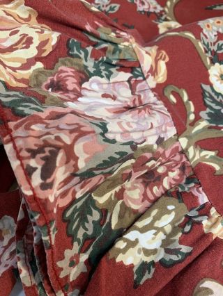 2 Rare Ralph Lauren Marseilles Red Floral Ruffled Standard Pillowcases 3