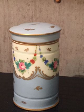 Antique Hand Painted Limiges Porcelain Lidded Jar