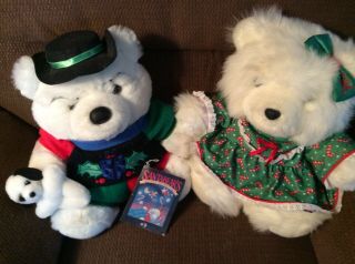 1990 Dayton Hudson Rare “ Bully Bear And Ms Bear” Dream Adventure Santa Bear