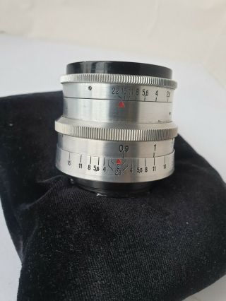 Rare Lens Carl Zeiss Jena BIOTAR Red T 1:2 f=5,  8cm 17 Blades EXAKTA vintage 6