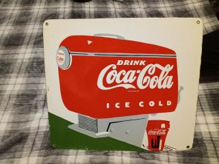 Vintage Antique Drink Coca - Cola Porcelain Sign (very Rare)