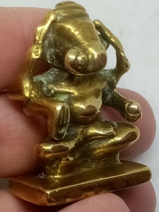Small Vintage Indian Hindu Brass Ganesha Elephant God Deity Figurine.  India