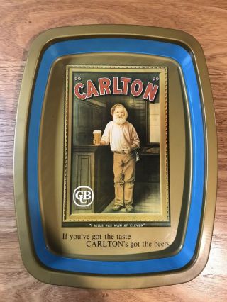 Antique Vintage Carlton Draught Beer Serving Tray Cub Mid Century