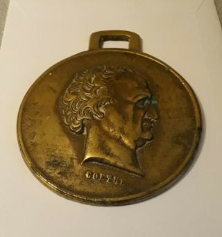 Antique Mid 19th C Bronze Goethe Plaque