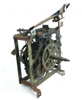 Antique Brass Cuckoo Clock Movement Signed Div.  Pat.  U.  G.  M.  Angem (repairs)
