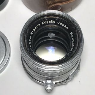 RARE Nippon Kogaku Nikon Nikkor H.  C 5cm 50mm f/2 Lens Leica Screw LTM L39 2