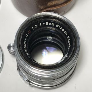 RARE Nippon Kogaku Nikon Nikkor H.  C 5cm 50mm f/2 Lens Leica Screw LTM L39 3