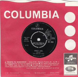 The Sons Of Fred - Sweet Love Very Rare 1965 Uk Columbia