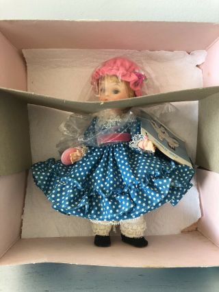 Vintage Madame Alexander Miss Muffet 452 Doll 7.  5” W/ Box,  Tag