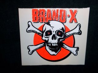 Vintage Brand - X Skull - Crossbones Skateboard Sticker Decal Nos 1980s